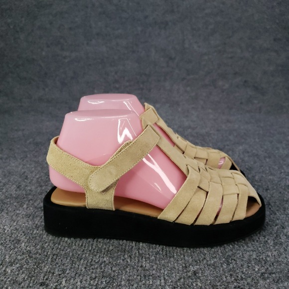 Flattered Gigi  Sandal Womens Size EU 36 US 6 Beige Black Gladiator Strap Summer - Picture 1 of 15